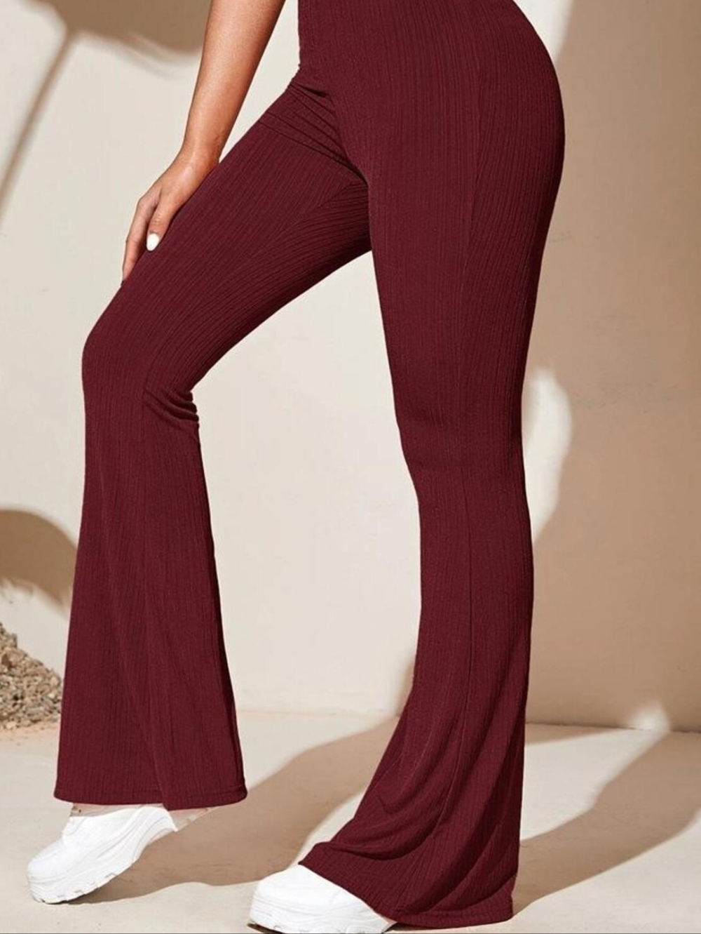 Comfort Curve Flare Active Pants - Burgundy - Picture 6 of 7